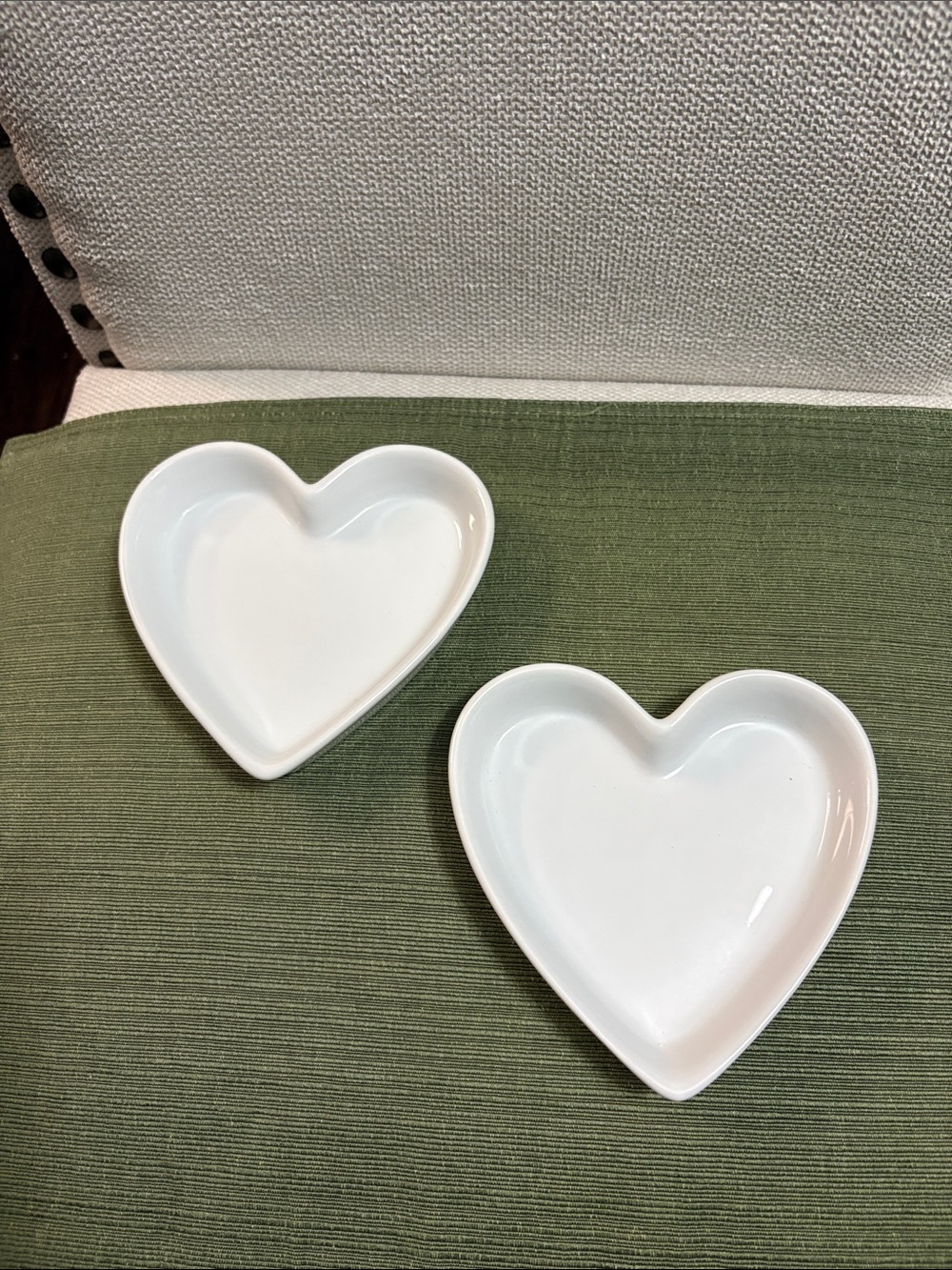 Crate & Barrel White Heart Serving Dishes - Set of 2